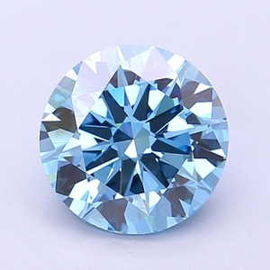Diamant CVD cultivé en laboratoire, forme ronde, 1,2 carat, bleu vif fantaisie, clarté SI2, polissage excellent, pierre précieuse brute brillante. - Product Image 1