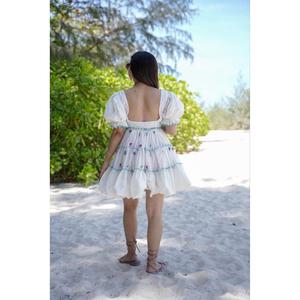 GEORGETTE ATRACTIVA CON TRABAJO ESTAMPADO LISTO PARA LLEVAR ONE PEICE BLANCO - Product Image 3