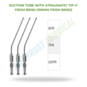 Tube d'aspiration avec embout atraumatique 4 pouces, de la taille 5FR, 7FR, 10FR, instrument chirurgical d'aspiration pour la neurochirurgie - Product Image 2