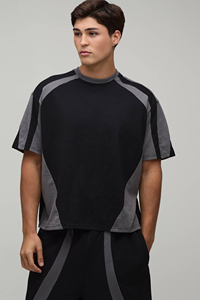 Men's Solid Front Custom Logo Summer Crew Neck 2-Piece 100% Cotton Breathable Oversized OEM T-Shirt & Short <b>Set</b> StreetweaR - Product Image 3