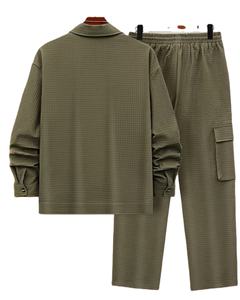 Ensemble de vêtements de sport décontractés pour hommes / Tenue de plein air tendance avec poches / Cordon de serrage / Fermeture éclair / Polyester / Style athlétique / Coupe régulière - Product Image 2