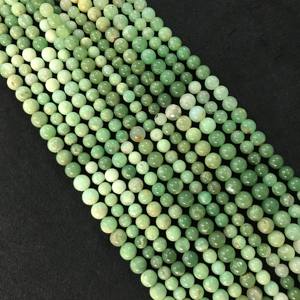 Perles rondes lisses en chrysoprase de qualité AA certifiées IGI 100% naturelles, 6-8 mm, couleur vert pierre, Fire Vivaaz Gems, pour la fabrication de bijoux - Product Image 3