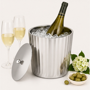 Seau à glace moderne en acier inoxydable avec couvercle et pince, conteneur à glaçons isolé à double paroi pour bar à domicile et soirées cocktails - Product Image 6