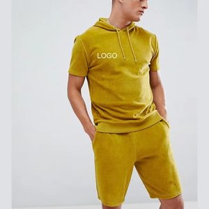 Conjunto de Sudadera con Capucha y Pantalones Cortos de 2 Piezas, 100% Algodón, con Efecto Deslavado y Cintura Elástica - Product Image 4