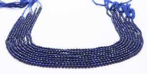 Perles rondes facettées en lapis-lazuli naturel AAA, 3 mm, perles en pierre précieuse lapis-lazuli, perles en lapis-lazuli pour la fabrication de bijoux - Product Image 4