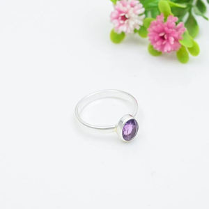 Anillo de Amatista de Diseño Moderno, Plata de Ley 925, Joyería Fina Minimalista, Anillo Fino para Mujer para Boda, Fiesta, Compromiso, Aniversario - Product Image 2