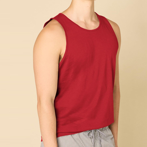 Débardeur en coton tricoté respirant sans manches pour homme, coupe classique ample, idéal pour l'entraînement estival - Product Image 3