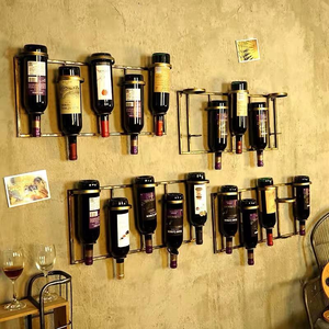 Porte-bouteilles mural en métal pour bar à domicile, support élégant pour bouteilles de vin pour rangement de cuisine - Product Image 2