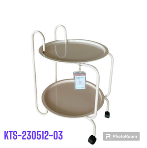 Carrito Metálico de Dos Niveles para Interiores, Tipo Piso, Minimalista, Multifuncional, Móvil, para Sala de Estar - Product Image 1