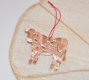 Golden Brass Rabbit Christmas Ornament Traditional Handicraft Decor - Product Image 4