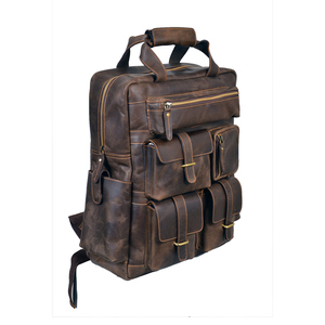 Sac à dos professionnel en cuir véritable de qualité supérieure avec compartiment rembourré pour ordinateur portable et système de rangement intelligent - Product Image 3