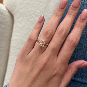 Bague en diamant rose intense fantaisie radiant allongé de 2 carats, cultivé en laboratoire, bague de fiançailles en diamant rose clair, certifiée IGI - Product Image 4
