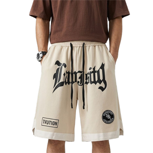 Shorts décontractés d'été pour hommes 100 % coton, taille mi-haute, fermeture à cordon, séchage rapide, respirant, couleur unie, design logo personnalisé, haute qualité - Product Image 4