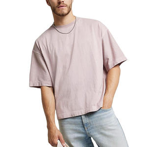 Fabricant OEM, vente en gros de t-shirts pour hommes en coton 100% tricoté, taille plus, col en V, coupe classique, impression de logo personnalisée, bordure contrastée - Product Image 1