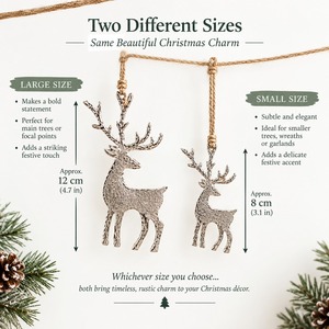Metal Reindeer Hanging Ornament Traditional Christmas <b>Tree</b> Decoration - Product Image 3