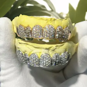 Nouveau Grillz dentaire Hip Hop Punk personnalisé en argent 925, style bijoux de corps, avec zircons incrustés, pour homme - Product Image 2