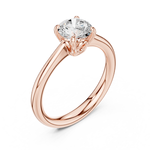 Bague de fiançailles solitaire en moissanite plaquée or rose pour femme - Bague de mariage scintillante de couleur D à taille ronde - Product Image 4