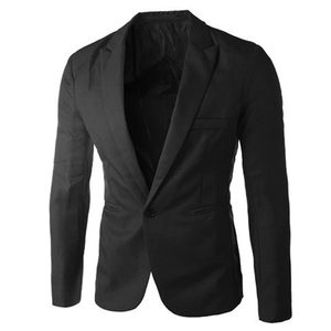 Men Long Sleeve Lapel <b>Suit</b> Fashion Solid Slim One <b>Button</b> Male Business Wedding <b>Suit</b> <b>Button</b> Buckle Formal Jacket - Product Image 4