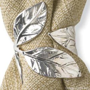 Palmier métal stocké caractéristique argent nickelé rond de serviette fait main pour la décoration de Table de Restaurant rond rond - Product Image 1