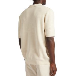 Vente en gros de vêtements en maille pour homme, personnalisés, en mélange de lin et de coton, doux, pour l'été et le printemps, à manches courtes, unis, de haute qualité, tendance - Product Image 2