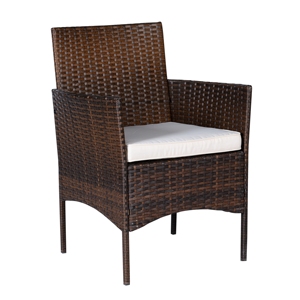 Ensemble de jardin en rotin, 2 chaises, coussins, table avec plateau en verre, design moderne, résistant aux intempéries, meubles d'extérieur pliables, salon - Product Image 2
