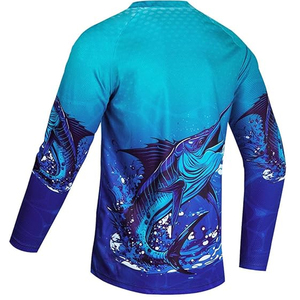 Camiseta de Pesca Personalizada OEM con Transferencia de Calor, 100% Poliéster, Transpirable, de Secado Rápido, con Protección UV y Logotipo - Product Image 6