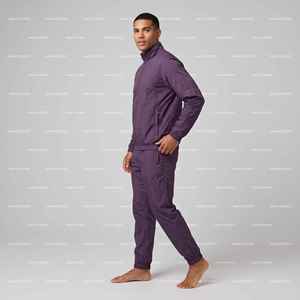 Conjunto de Chaqueta y Pantalones de Nylon Personalizado OEM, Traje Deportivo con Cremallera, Chaqueta Cortavientos y Pantalones de Nylon - Product Image 5