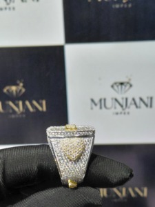 925 Sterling Silver VVS Moissanite Custom <b>Name</b> Signet <b>Ring</b> Two Tone Iced Out Hip Hop Statement <b>Ring</b> Pass Diamond Tester - Product Image 4