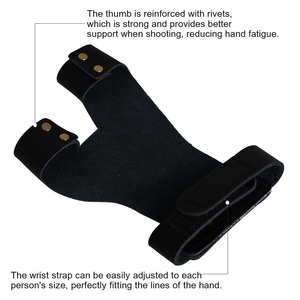 Gant de tir à l'arc demi-doigt Pro Archery avec support trois doigts pour arc classique, en cuir respirant, unisexe, pour la chasse, avec poignet réglable - Product Image 2