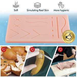 Suture <b>Practice</b> <b>Pad</b> Veterinary Students 14 Pre Cut Wounds with Rip Resistant Mesh Layer Tear Silicone Skin <b>Pad</b> Medic Instruments - Product Image 5
