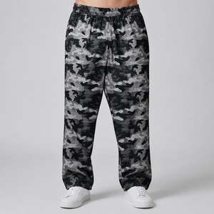 Pantalon de survêtement baggy camouflage pour homme de qualité supérieure, 100 % polyester, maille respirante, streetwear, pour la gym et le quotidien - Product Image 5