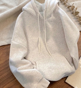 Sweat-shirt à capuche décontracté personnalisé avec fermeture éclair 380 g/m² à épaules tombantes pour femme, vente en gros, en polyester, pour fille - Product Image 3