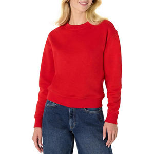 Women's Autumn Crewneck Sweatshirt Oversized Fit Long Sleeve Soft Fleece Knitted Cotton/Bamboo Blend Embroidery - Product Image 1