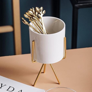 Metal Flower Vase Planter <b>Pot</b> with Iron Stand, <b>Pots</b> for Plants, Plant <b>Pots</b> for Home Decoration, <b>Succulent</b> <b>Pot</b>, Indoor Planter - Product Image 3