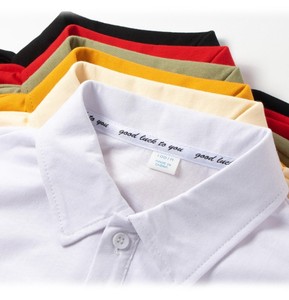 เสื้อเชิ้ตเด็กผ้าฝ้ายลำลองอเนกประสงค์ ยูนิเซ็กซ์ สีพื้น ปกเสื้อ แขนสั้น ถักนิตติ้ง 180 กรัม มีไซส์ใหญ่ กลาง เล็ก - Product Image 5