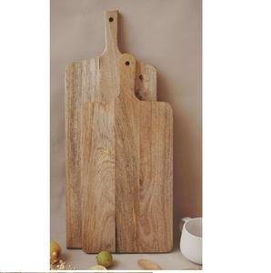 Planche à découper en bois pour légumes ou fruits, pour couper la pizza, finition bicolore, planche à servir pour salade - Product Image 2