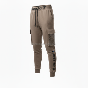 กางเกงวิ่งขนแกะระดับพรีเมียมสำหรับผู้ชายกางเกงวิ่งผ้าน้ำหนักมาก GSM 320หนักผ้านุ่มยืดหยุ่นใส่ได้กับโลโก้ของผู้ชายซักได้ตามต้องการ - Product Image 3