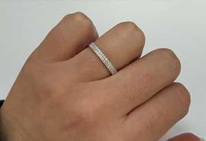 Anillo de Boda de Eternidad Completa con Diamantes Redondos Cultivados en Laboratorio de Oro de 14k y 18k, 0.36 Quilates, Micro Pavé, Anillo Apilable, Venta al por Mayor, Fabricante - Product Image 5