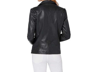 <b>Women's</b> <b>Leather</b> Biker <b>Jacket</b> Breathable Printed Design Waterproof <b>Long</b> Sleeve Stand Collar Customized Colors High Quality - Product Image 2