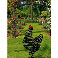 Grand signe de poulet en métal, décoration de jardin animal, cour, ferme, piquets de poulet, cour de poulet