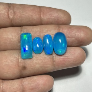 Lote de Gemas de Ópalo Etíope Azul Natural, Corte Cojín, Cabujón, Piedra Suelta, Multiflash, Juego de Colores, Gemas Hasnain para Joyería - Product Image 5