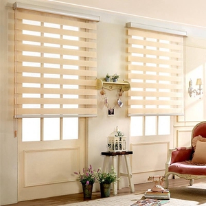 Stores zébrés doubles de taille personnalisée, stores occultants en tissu pour le contrôle de la lumière, pour la transparence et la confidentialité, store enrouleur en tissu zèbre - Product Image 1