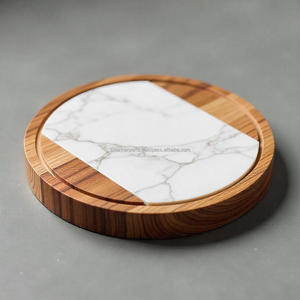 Sous-verre luxueux et écologique, design classique en pierre et bois, artisanal en marbre, options personnalisables pour la maison, le bar, le bureau - Product Image 2