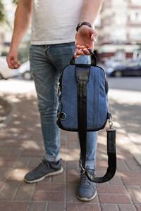 Sac bandoulière en toile cirée de haute qualité, unisexe, décontracté, étanche, avec fermeture éclair, sac à bandoulière tendance, vente en gros LCSB-0029 - Product Image 3