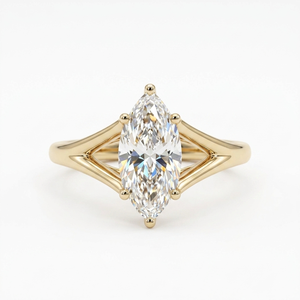 Anillo de Compromiso con Diamante Cultivado en Laboratorio de Corte Marquesa de 2.00 CT, Oro Sólido de 18K, Certificado IGI, Cuatro Puntas, Regalo de Aniversario/Boda - Product Image 1