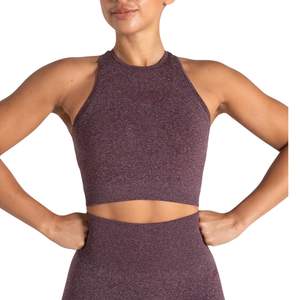 Custom Women Seamless High Neck Sports <b>Bra</b> Set Gym Fitness Yoga Workout Crop Top High Waist Leggings Activewear OEM Wholesale - Product Image 1