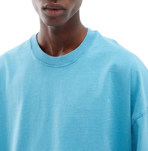 T-shirts personnalisés à épaules tombantes pour hommes, coupe ample, 100% coton, style musculaire, pour l'exercice, coupe ample et décontractée - Product Image 4