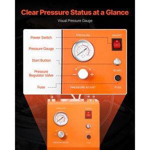 Kit Professionale Elettrico 110V per Spurgo Freni con Manometro e Pompa ad Aria per Riparazione Efficiente dei Freni - Product Image 3