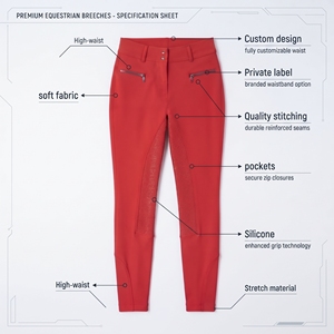 Pantalon d'équitation en tissu respirant avec inserts en microfibre aux genoux, legging d'équitation avec poche en silicone sur le siège - Product Image 4