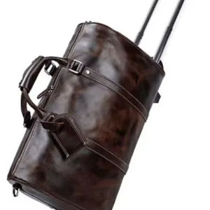 กระเป๋าเดินทางล้อลากหนังแท้พรีเมียม ขนาดใหญ่ จุของได้เยอะ ทนทาน น้ำหนักเบา เหมาะสำหรับเดินทางช่วงสุดสัปดาห์ - Product Image 1